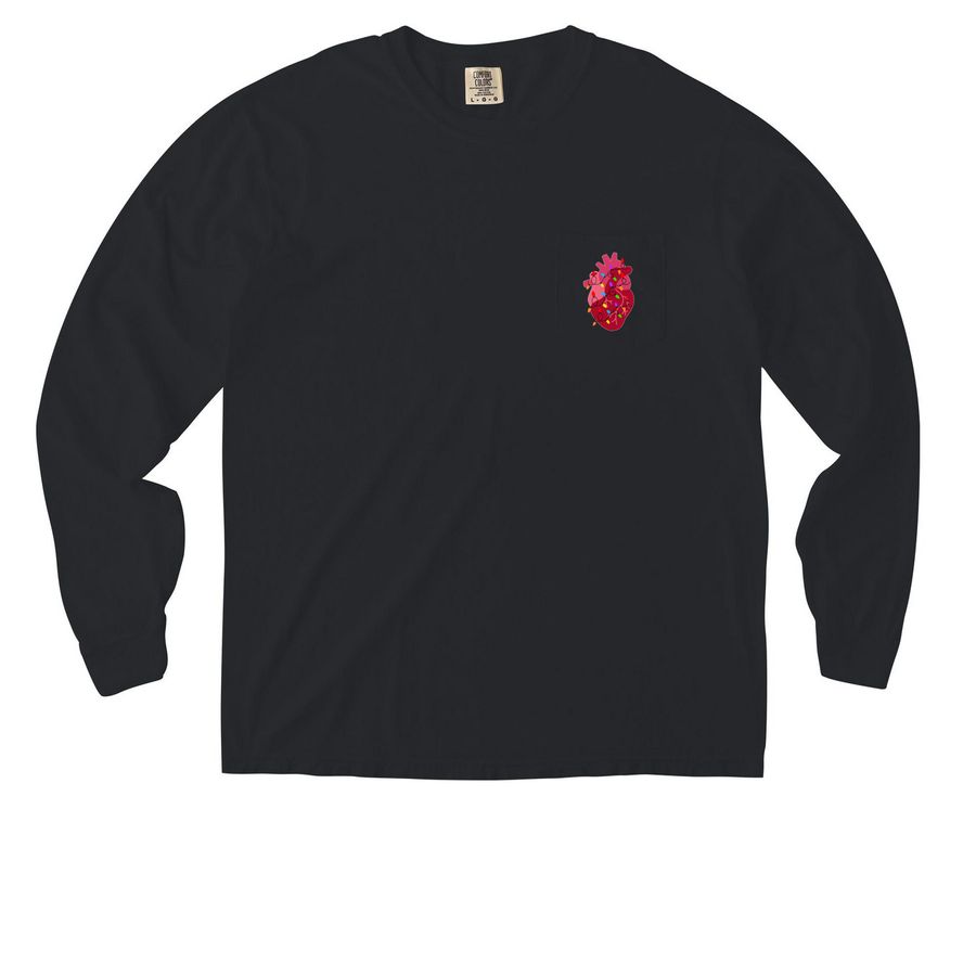 Making Spirits Bright (Pocket Tee), a Black Comfort Colors Long Sleeve Pocket Tee