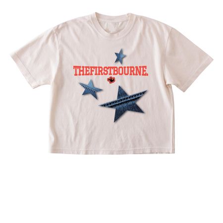 Y2K Vintage Denim Star Tee, a Ivory Comfort Colors Boxy Tee