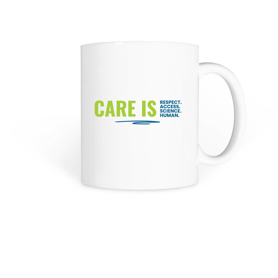 'Care Is' Mug, a White Coffee Mug