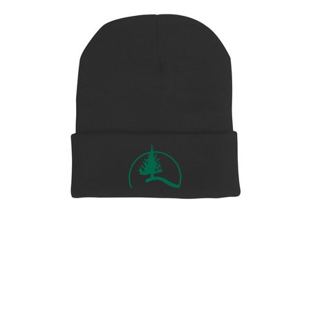 Crown Point Beanie, a Black Printed Cuffed Beanie