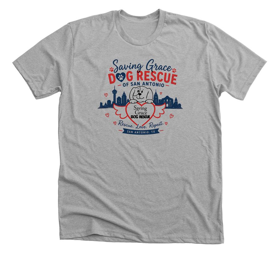 Saving Grace Dog Rescue of San Antonio, a Athletic Heather Premium Unisex Tee