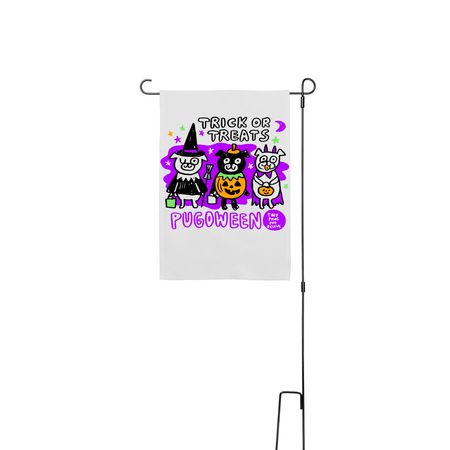 PugOween Fundraiser&nbsp;, a White 12" x 18" Yard Flag with Stake