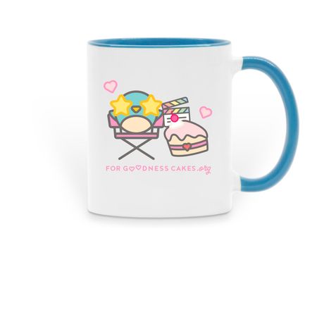 Rise and SunShine LA! ??, a Light Blue Two-Tone Ceramic Mug