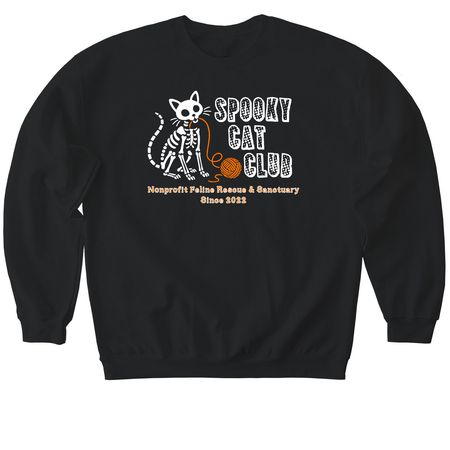 SPOOKY CAT CLUB 2026, a Black Softstyle Crewneck Sweatshirt
