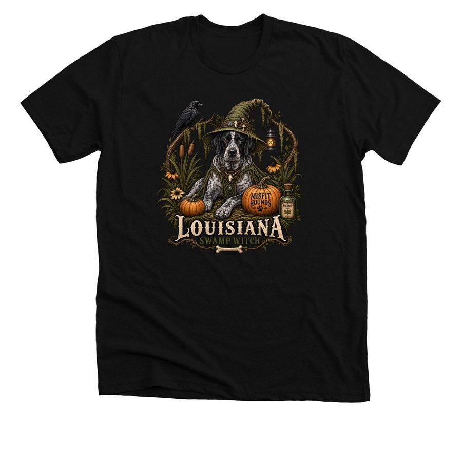 The Louisiana Swamp Witch, a Solid Black Blend Premium Unisex Tee