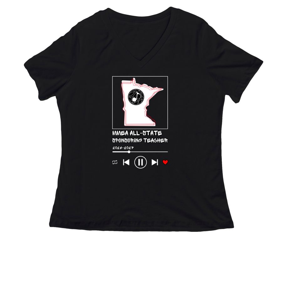 All-State TEACHER 2026-27, a Black Women's Relaxed V-Neck Tee