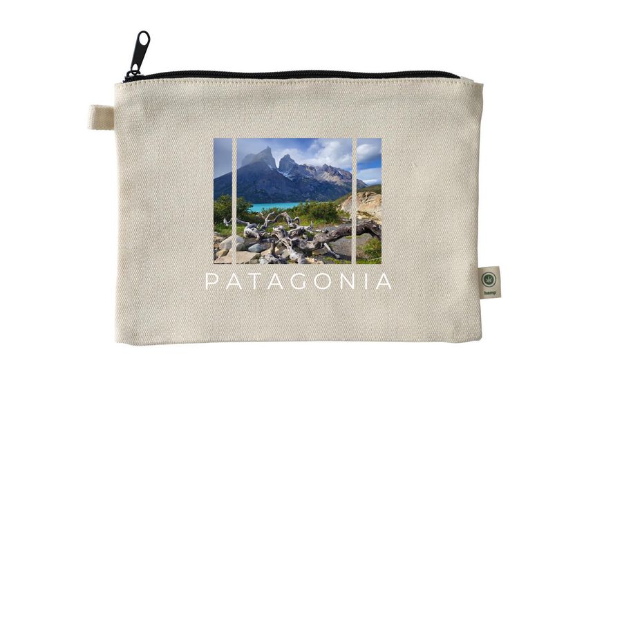 Torres del Paine bag, a Natural 9"x7" Hemp Blend Pouch