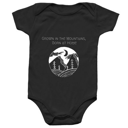 Grown in the Mountains Onsie, a Black Infant Onesie