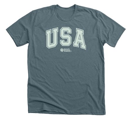USA - QBW, a Heather Slate Premium Unisex Tee