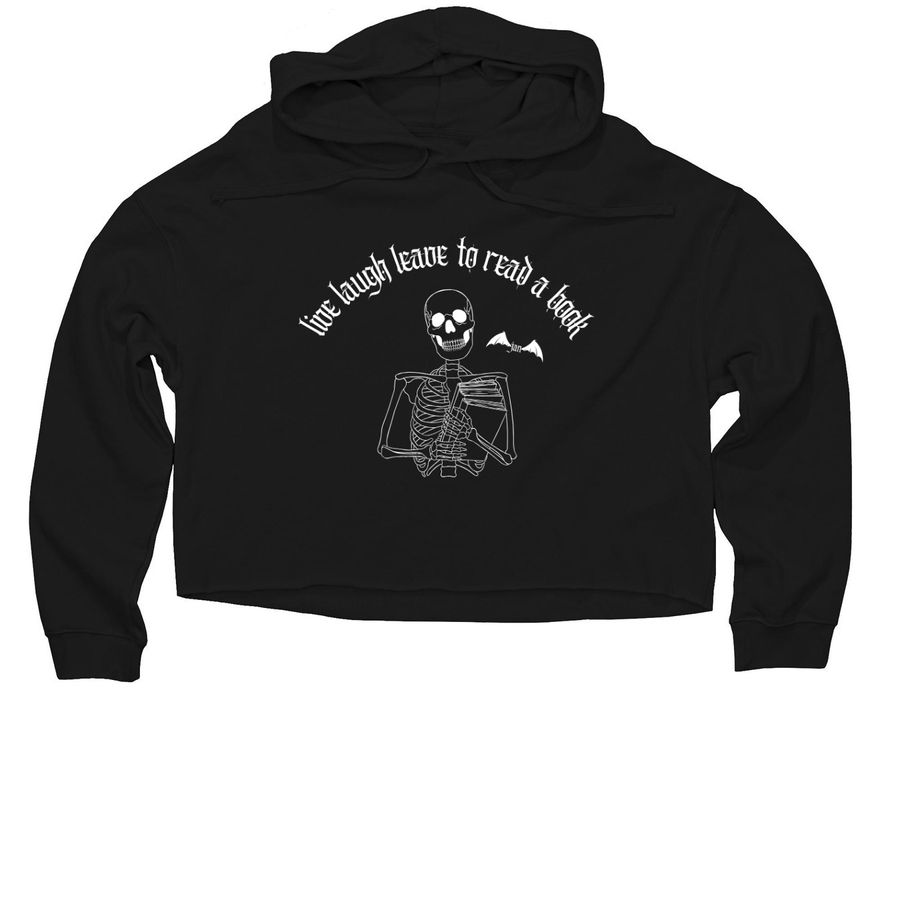 live laugh leave to read (white text), a Black Women?s Lightweight Cropped Hoodie