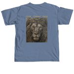 CHESED ? Lion of Judah | Ask Me What It Means, a Blue Jean Comfort Colors Unisex Tee (back-view)