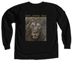 CHESED ? Lion of Judah | Ask Me What It Means, a Black Comfort Colors Long Sleeve Tee (back-view)