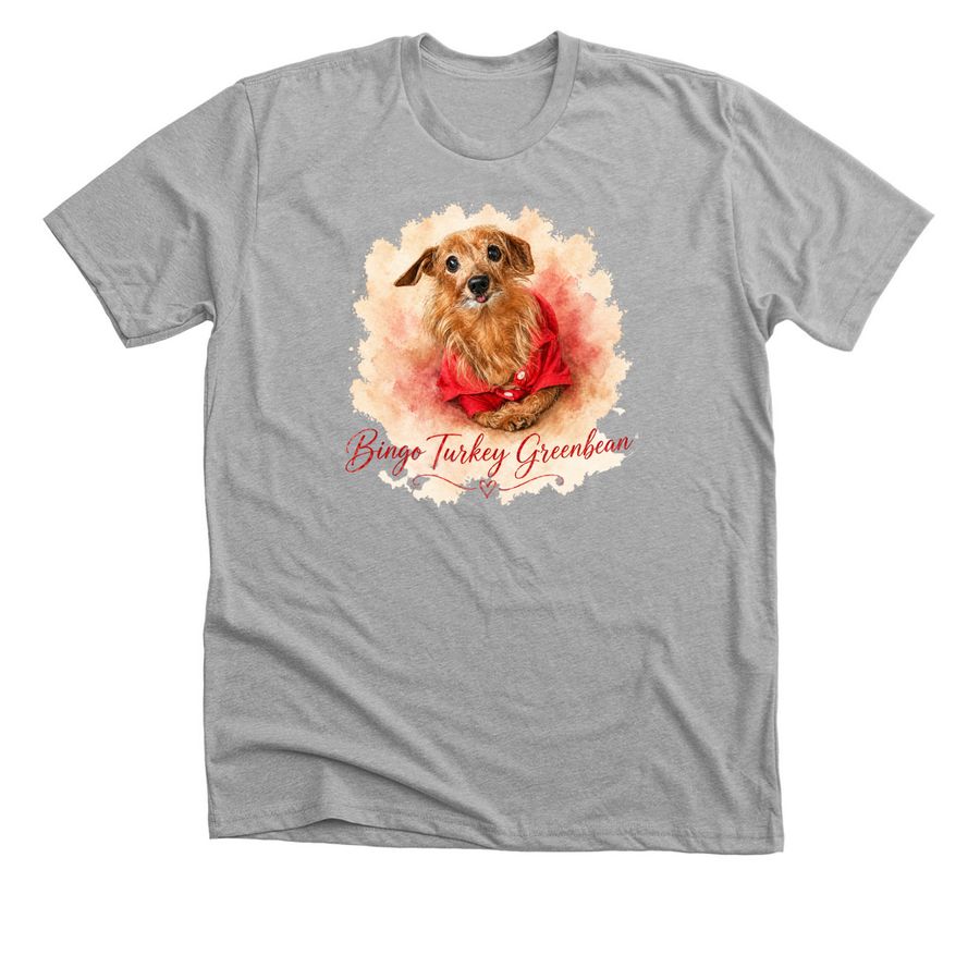 Bingo Turkey Green Bean, a Athletic Heather Premium Unisex Tee