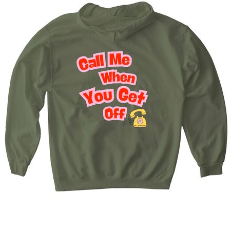 Call Me F/W, a Military Green Gildan Softstyle Pullover Hoodie