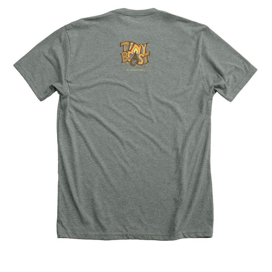 Tiny Beast Adventures, a Deep Heather Premium Unisex Tee (back-view)