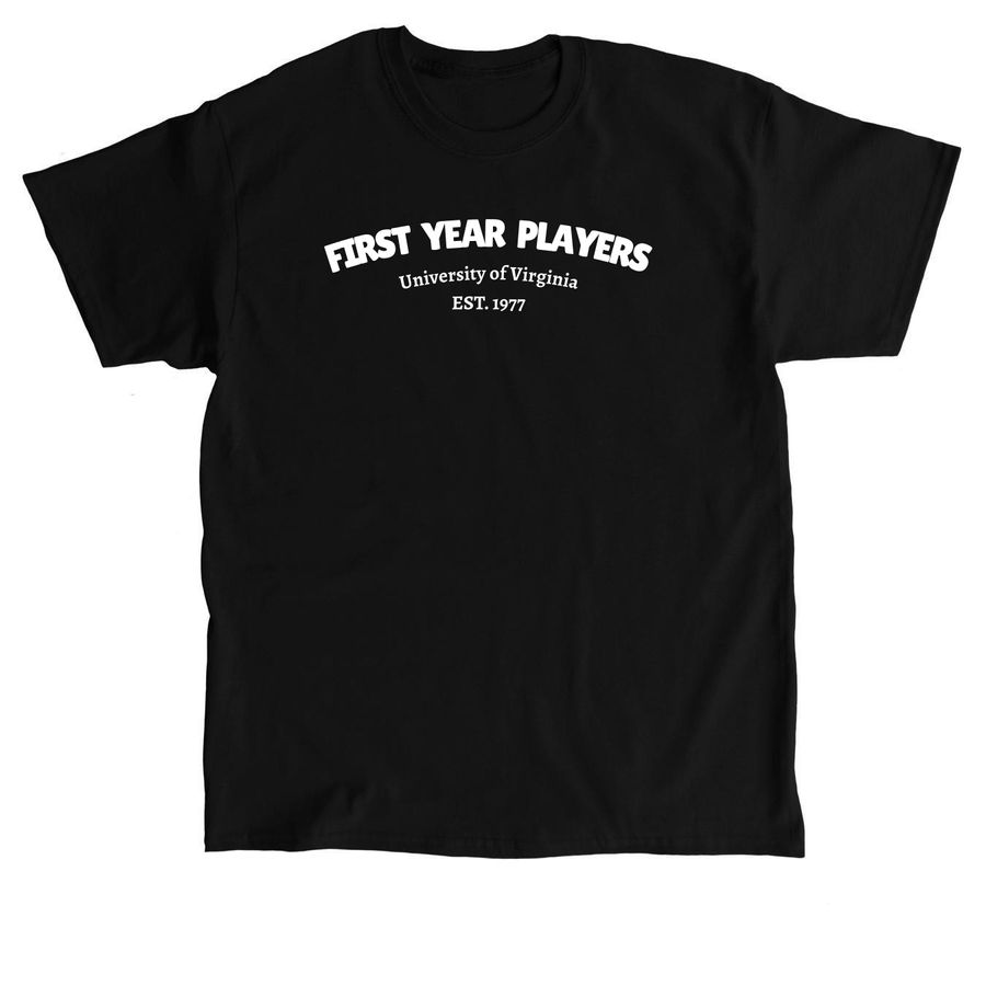 FIRST YEAR PLAYERS - EST. 1977, a Black Classic Unisex Tee