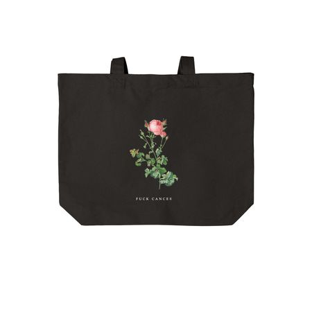 F*ck Cancer - Tote Bags, a Deep Black Cotton Canvas Tote Bag