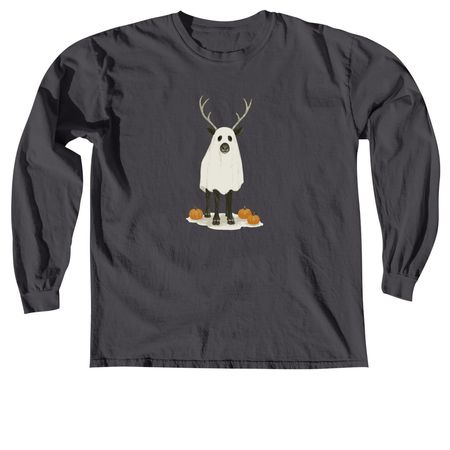 Cari-boo Spooky Halloween Front Decal, a Graphite Comfort Colors Long Sleeve Tee