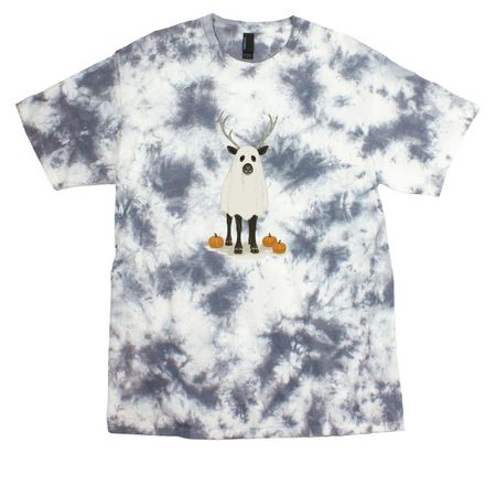Cari-boo Spooky Halloween Front Decal, a Grey Crystal Tie Dye Tee