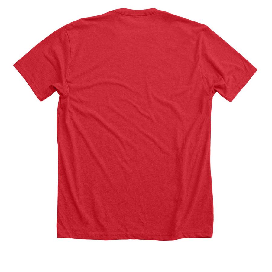 Cat Balls (Light), a Heather Red Premium Unisex Tee (back-view)