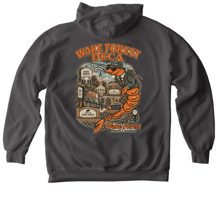 WF DECA "Pimp Shrimp" Hoodie/Crewneck, a Pepper Comfort Colors Pullover Hoodie (back-view)