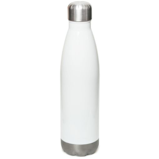 Governerd Narwhal, Blue Logo White Stainless Steel Water Bottle