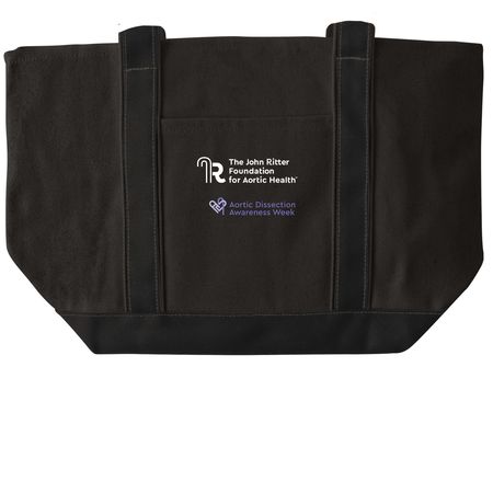 Limited Edition ADAW Tote, a Black/Black Large Two-Tone Canvas Tote Bag
