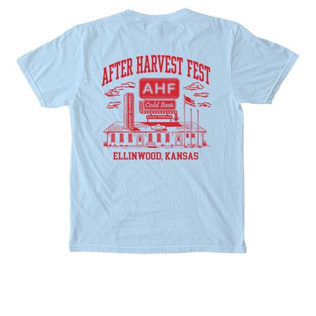 AHF Social Club Pocket Tee&nbsp;, a Chambray Comfort Colors Pocket Tee (back-view)