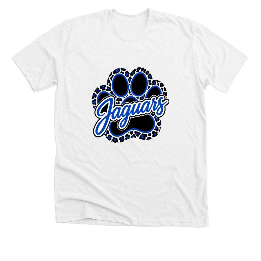 Jaguars Paw Print, a Solid White Blend Premium Unisex Tee
