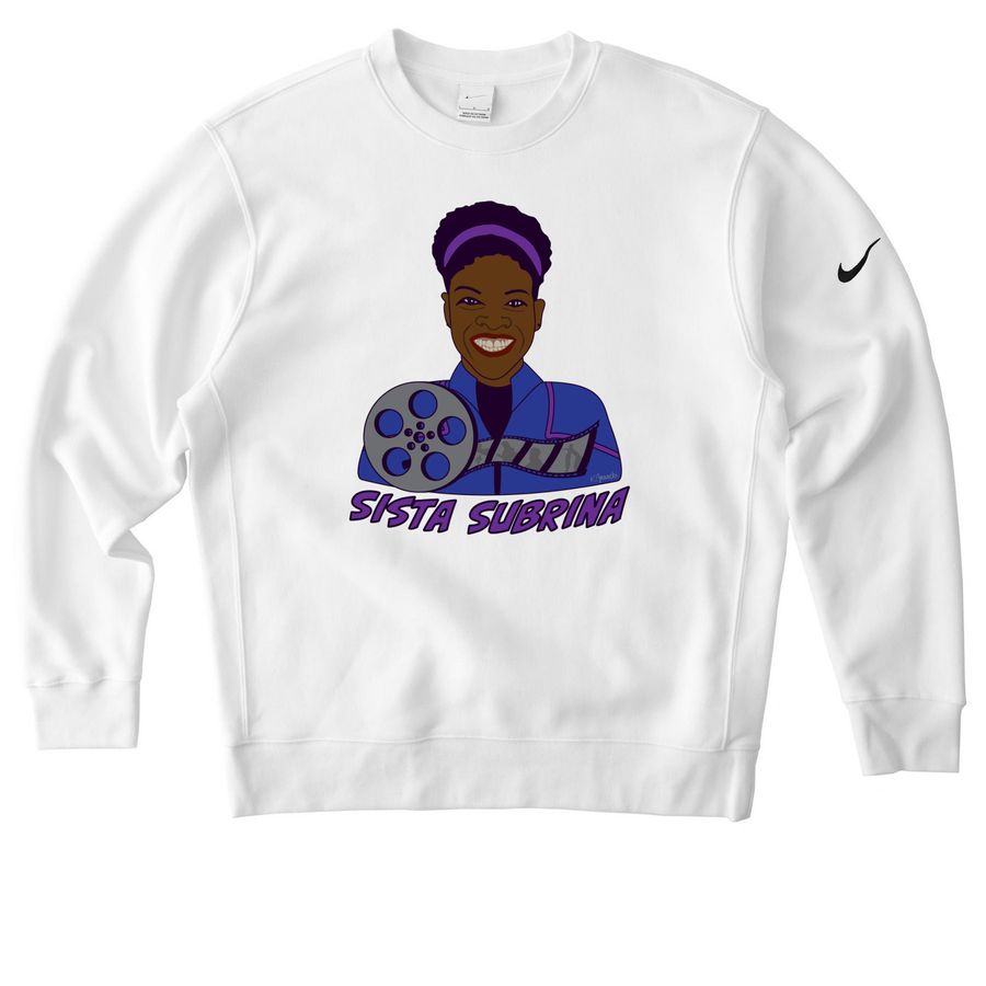 Subrina Enterprise, a White Nike Club Fleece Crewneck Sweatshirt