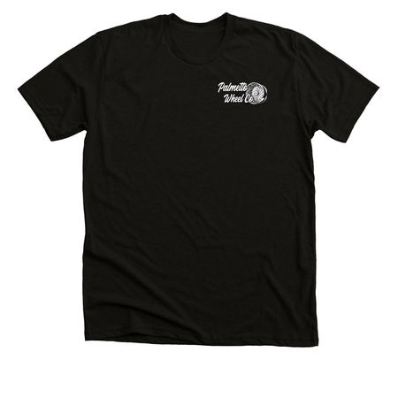 Modelo Tee, a Solid Black Blend Premium Unisex Tee (back-view)