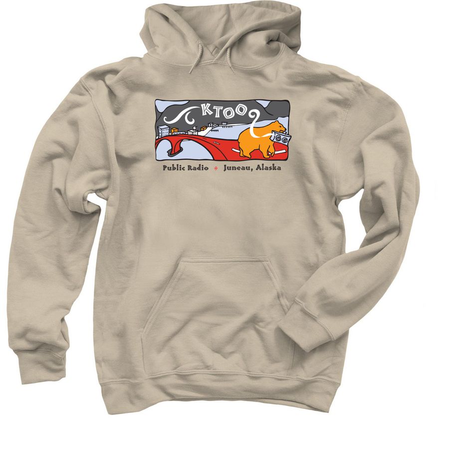 Bear on the Bridge by Janke & Krein (2002), a Sand Pullover Hoodie
