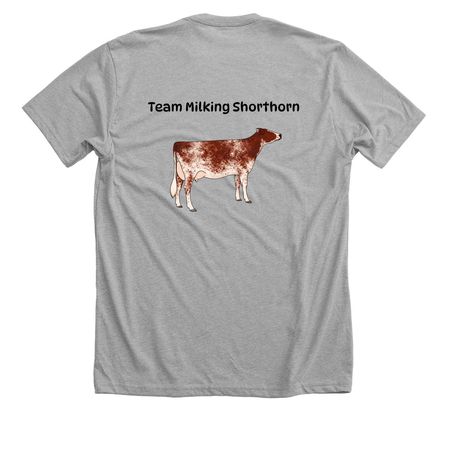 NEABSS Team Milking Shorthorn, a Athletic Heather Premium Unisex Tee (back-view)