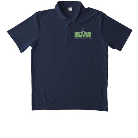 Love to Learn, Learn to Love Polos, a True Navy Unisex Performance Polo
