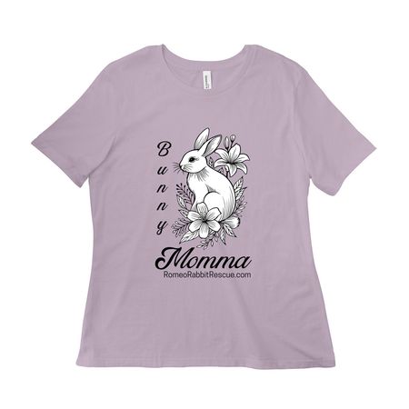 Buny Momma Floral, a Light Violet Women?s Relaxed Cotton Tee