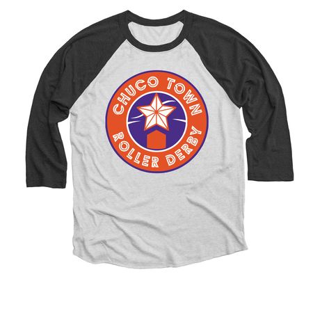 Kickstart Our League!, a Black and Heather White 3/4 Sleeve Baseball Tee