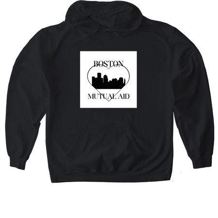 Boston Mutual Aid Attire, a Black Gildan Softstyle Pullover Hoodie