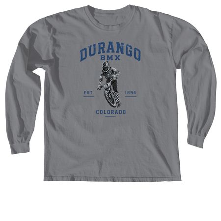 Durango BMX Vintage, a Granite Comfort Colors Long Sleeve Tee