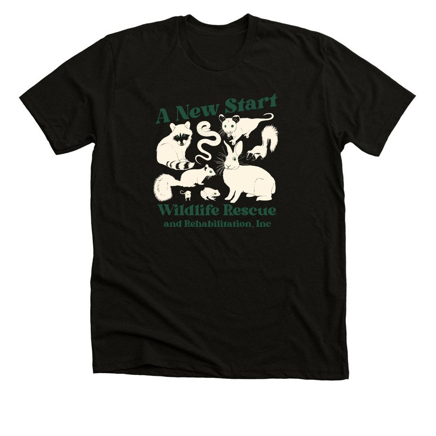 A New Start Wildlife Rescue, a Solid Black Blend Premium Unisex Tee