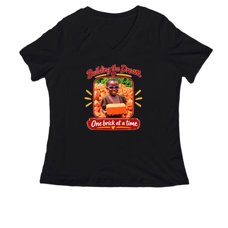 Help Us Build the Dream School, a Black Women's Relaxed V-Neck Tee