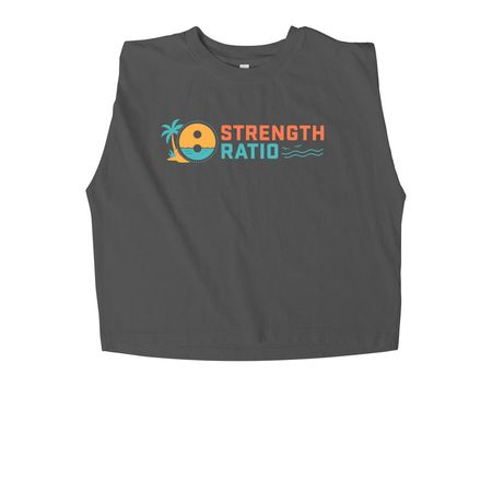 SR Beach Vibes, a Faded Black Women's Heavyweight Garment Dye Muscle Tee