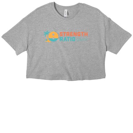 SR Beach Vibes, a Athletic Heather Women?s Cropped Cotton Tee