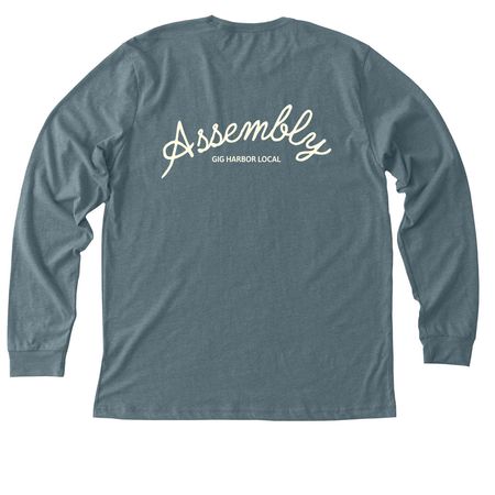 GIG HARBOR LOCAL, a Heather Slate Premium Long Sleeve Tee