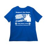 CORRK9U Dog Flag, a True Royal Women?s Relaxed Cotton Tee (back-view)