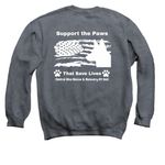 CORRK9U Dog Flag, a Dark Heather Crewneck Sweatshirt (back-view)