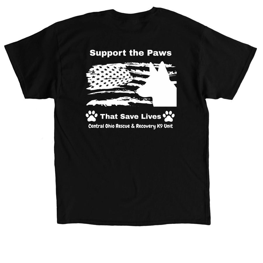 CORRK9U Dog Flag, a Black Classic Unisex Tee (back-view)