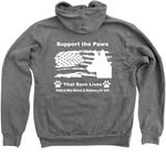 CORRK9U Dog Flag, a Deep Heather Zip Up Hoodie (back-view)