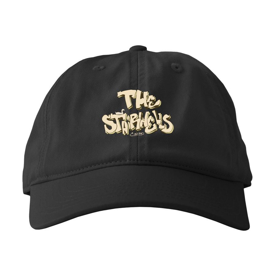 The Stairwells Hat (Cream), a Black Printed Eco Baseball Cap