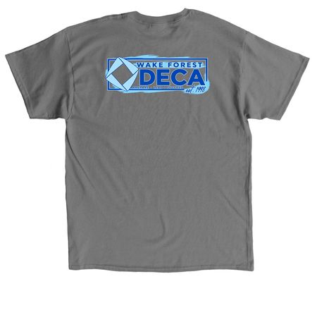 Wake Forest DECA Classic Tee, a Charcoal Classic Unisex Tee (back-view)