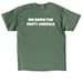 The Buzz?d Burro- We Bring The Party Animals, a Military Green Classic Unisex Tee (back-view)